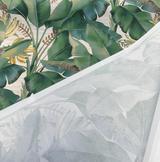 Among Fronds Aloe Cotton Fabric - Leaf Green, Bottle Green, Aloe, Rose, Golden Botanical Print, 54" Width (1 Yard)
