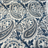 Waverly Plumtree Paisley Ink Linen Cotton Fabric - Blue Ink Paisley, 56" Width (1 Yard)