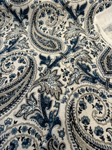 Waverly Plumtree Paisley Ink Linen Cotton Fabric - Blue Ink Paisley, 56" Width (1 Yard)