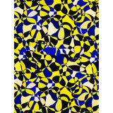 African Print Elastic Knit Fabric - Yellow, Shades Of Blue Chiasoka, 58" Width (1 Yard)