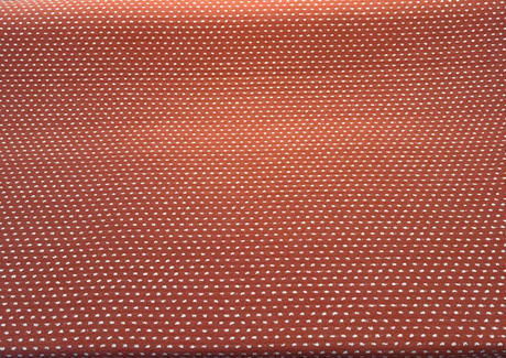 Sunbrella Royale Clay Acrylic Fabric - Terracotta Orange With Ivory Tufted Dots, 54" Width (1 Yard)