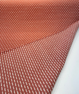 Sunbrella Royale Clay Acrylic Fabric - Terracotta Orange With Ivory Tufted Dots, 54" Width (1 Yard)