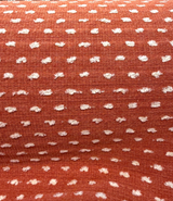 Sunbrella Royale Clay Acrylic Fabric - Terracotta Orange With Ivory Tufted Dots, 54" Width (1 Yard)