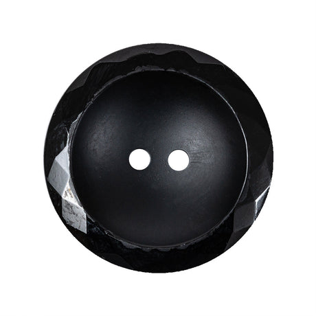Black Half Matte Glass Button - 44L/28mm