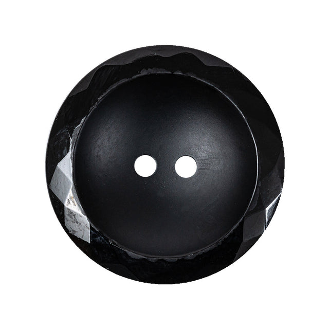 Black Half Matte Glass Button - 44L/28mm