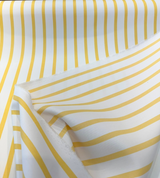 Sunbrella Lido Acrylic Fabric - Buttercup Yellow/White Stripes, 54" Width (1 Yard)