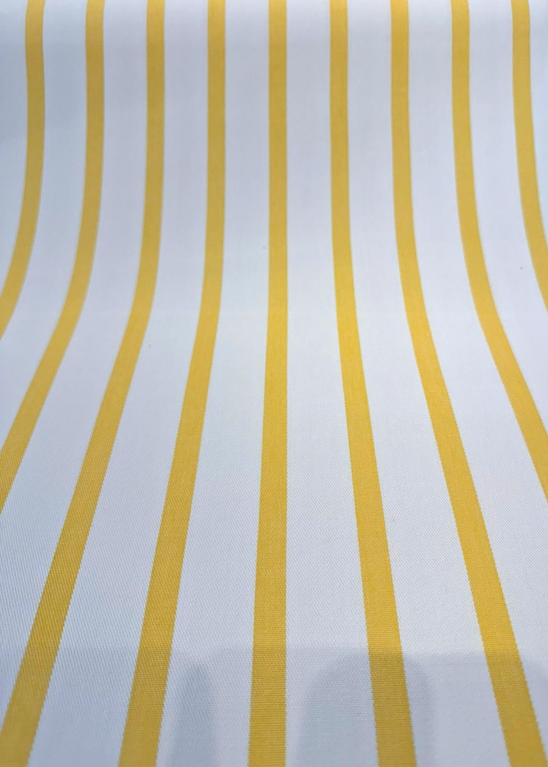 Sunbrella Lido Acrylic Fabric - Buttercup Yellow/White Stripes, 54" Width (1 Yard)