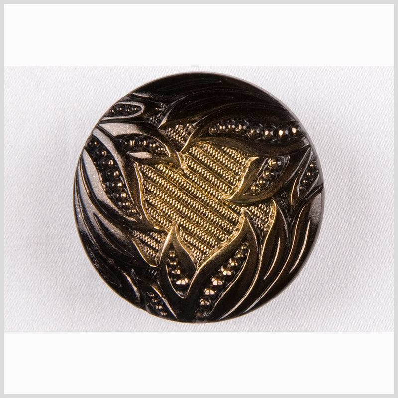 Gold Shaded Glass Button - 36L/23mm
