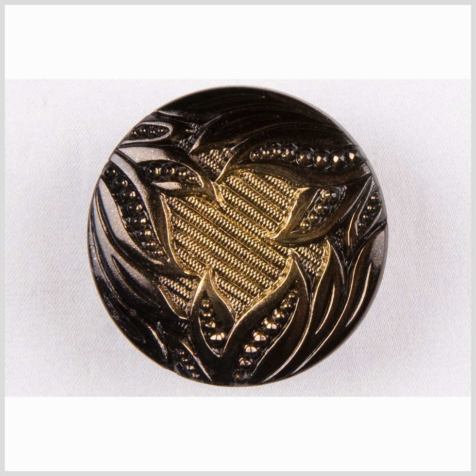 Gold Shaded Glass Button - 36L/23mm