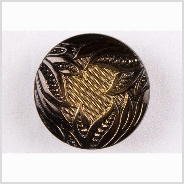 Gold Shaded Glass Button - 36L/23mm