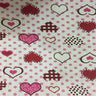 Polka Dot Heart Printed Poly Cotton Fabric - Polka Dot Heart Print, Pink, 59" Width (1 Yard)