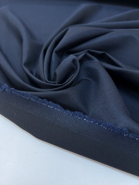 Blue Wool Polyester Suiting