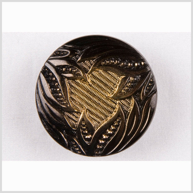Gold Shaded Glass Button - 58L/37mm