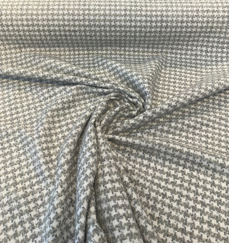 Lia Houndstooth Sterling Polyester Upholstery Fabric - Gray/White Houndstooth, 54" Width (1 Yard)