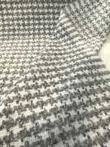 Lia Houndstooth Sterling Polyester Upholstery Fabric - Gray/White Houndstooth, 54" Width (1 Yard)