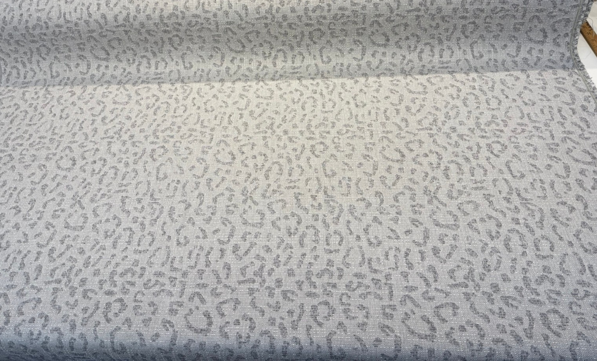 Sunbrella Safari Spot Stone Gray Solution-Dyed Acrylic Fabric - Animal Print, Stone Gray, 56" Width (1 Yard)