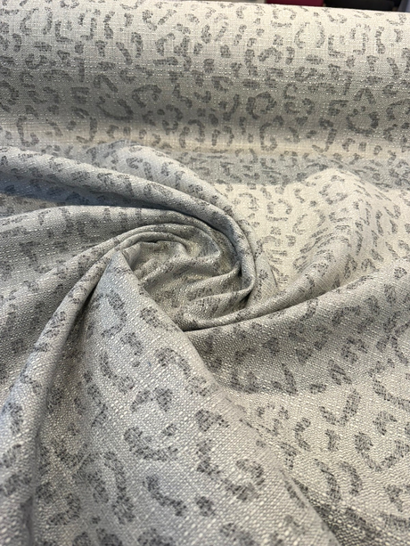 Sunbrella Safari Spot Stone Gray Solution-Dyed Acrylic Fabric - Animal Print, Stone Gray, 56" Width (1 Yard)