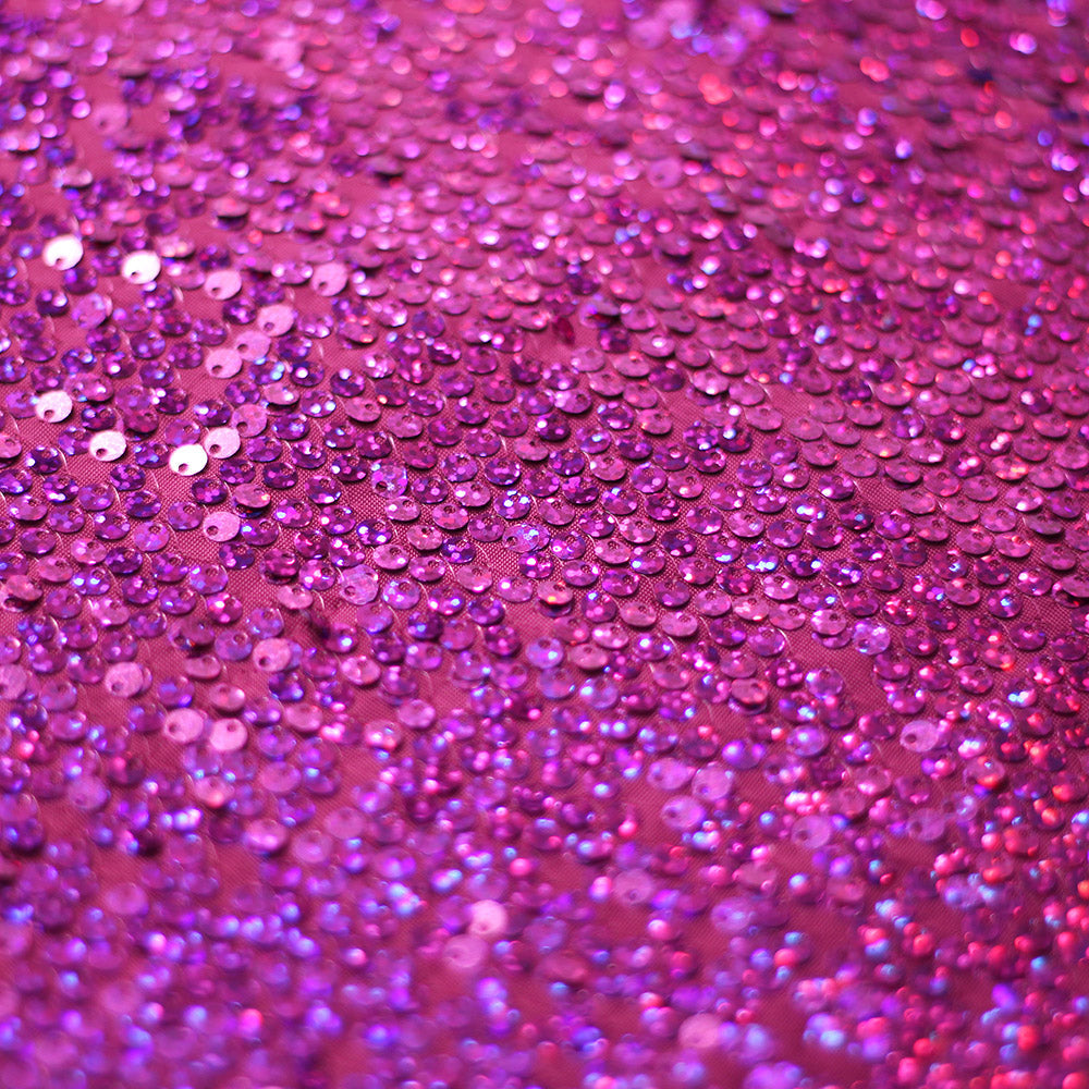 Razzle Sequins Polyester Spandex Fabric - Multiple Colors, Round Sequins, 52-54" Width, 200 GSM (1 Yard)