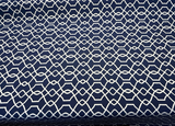 Sunbrella Folio Blue Navy 45741-0011 Sunbrella Acrylic Fabric - Blue Navy Geometric Reversible, 54" Width (1 Yard)