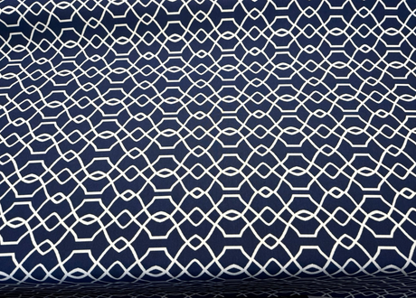 Sunbrella Folio Blue Navy 45741-0011 Sunbrella Acrylic Fabric - Blue Navy Geometric Reversible, 54" Width (1 Yard)