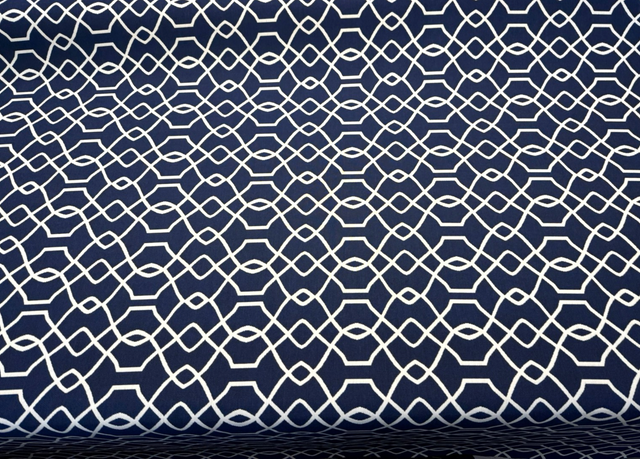 Sunbrella Folio Blue Navy 45741-0011 Sunbrella Acrylic Fabric - Blue Navy Geometric Reversible, 54" Width (1 Yard)