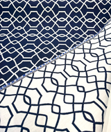 Sunbrella Folio Blue Navy 45741-0011 Sunbrella Acrylic Fabric - Blue Navy Geometric Reversible, 54" Width (1 Yard)