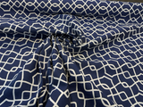 Sunbrella Folio Blue Navy 45741-0011 Sunbrella Acrylic Fabric - Blue Navy Geometric Reversible, 54" Width (1 Yard)