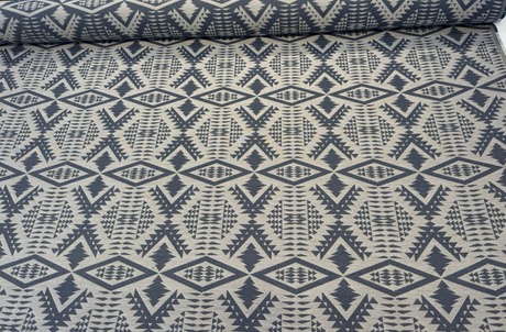 Sunbrella Diamond River Tonal Indigo Pendleton Acrylic Fabric - Indigo Geometric Lodge Pattern, 54" Width (1 Yard)