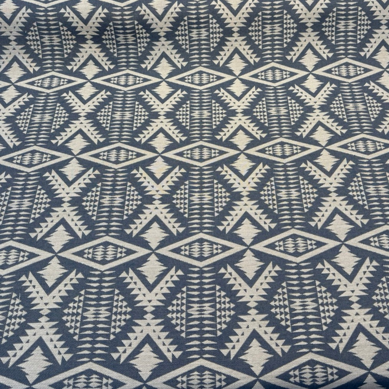 Sunbrella Diamond River Tonal Indigo Pendleton Acrylic Fabric - Indigo Geometric Lodge Pattern, 54" Width (1 Yard)