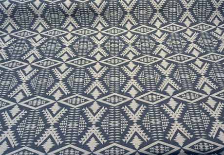 Sunbrella Diamond River Tonal Indigo Pendleton Acrylic Fabric - Indigo Geometric Lodge Pattern, 54" Width (1 Yard)