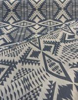 Sunbrella Diamond River Tonal Indigo Pendleton Acrylic Fabric - Indigo Geometric Lodge Pattern, 54" Width (1 Yard)