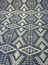 Sunbrella Diamond River Tonal Indigo Pendleton Acrylic Fabric - Indigo Geometric Lodge Pattern, 54" Width (1 Yard)