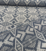 Sunbrella Diamond River Tonal Indigo Pendleton Acrylic Fabric - Indigo Geometric Lodge Pattern, 54" Width (1 Yard)