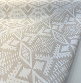 Sunbrella Diamond River Tonal Snow Pendleton Acrylic Fabric - Beige And White Geometric Lodge Pattern, 54" Width (1 Yard)