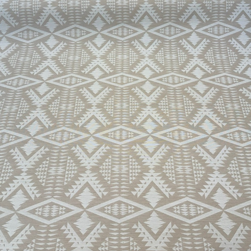 Sunbrella Diamond River Tonal Sand Acrylic Fabric - Sand Beige/Ivory Geometric Pattern, 54" Width (1 Yard)