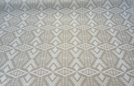 Sunbrella Diamond River Tonal Sand Acrylic Fabric - Sand Beige/Ivory Geometric Pattern, 54" Width (1 Yard)
