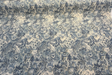 Cumbrae Denim Printed Chenille Fabric - Denim Blue, Distressed Medallion And Abstract Floral, 54" Width (1 Yard)