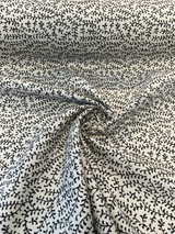 Sunbrella Eberly Onyx Black Acrylic Fabric - Black And Ivory Reversible Botanical Vine Pattern, 54" Width (1 Yard)
