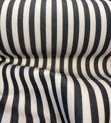 Sunbrella Robins Stripe Black Acrylic Fabric - Black And Cream Stripe, 54" Width (1 Yard)