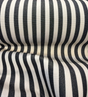 Sunbrella Robins Stripe Black Acrylic Fabric - Black And Cream Stripe, 54" Width (1 Yard)