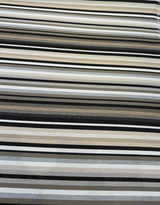 Barbados Smoke Solution-Dyed Sunbrella Acrylic Fabric - Smoke Gray, Black, Taupe, Ivory Vertical Stripe, 54" Width (1 Yard)