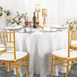 Round Polyester Tablecloth 120" Versailles Chopin Damask White