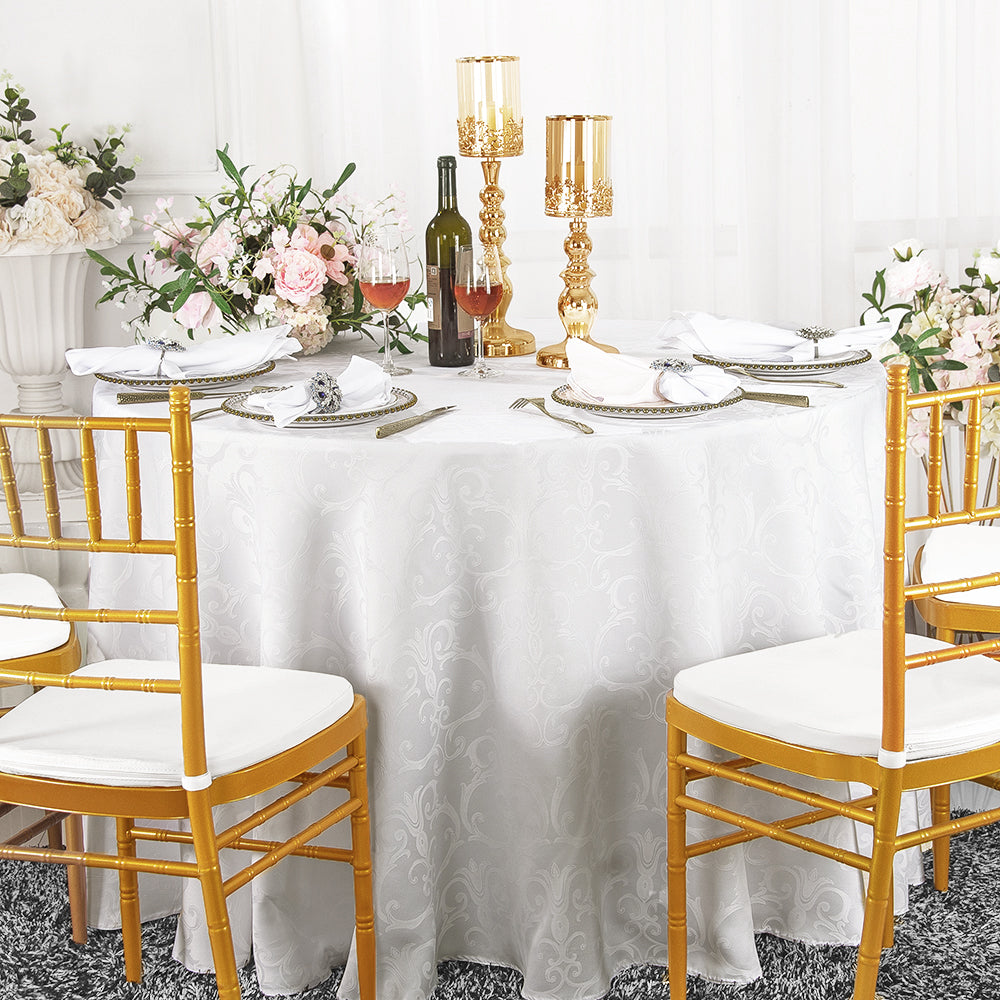 Versailles Chopin Damask Round Jacquard Tablecloth