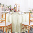 Round Polyester Tablecloth 120" Versailles Chopin Damask Ivory