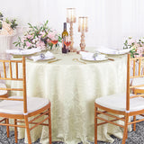 Round Polyester Tablecloth 120" Versailles Chopin Damask Ivory