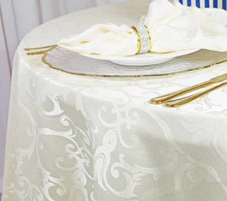 Square Polyester Table Overlay 72x72 Ivory
