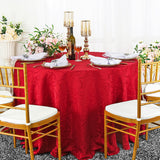 Round Polyester Tablecloth 108" Versailles Chopin Damask Apple Red