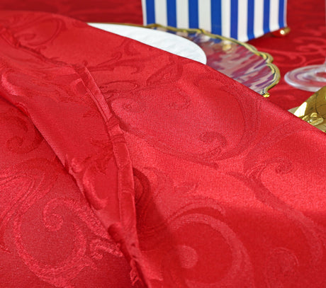 Square Polyester Table Overlay 72x72 Apple Red