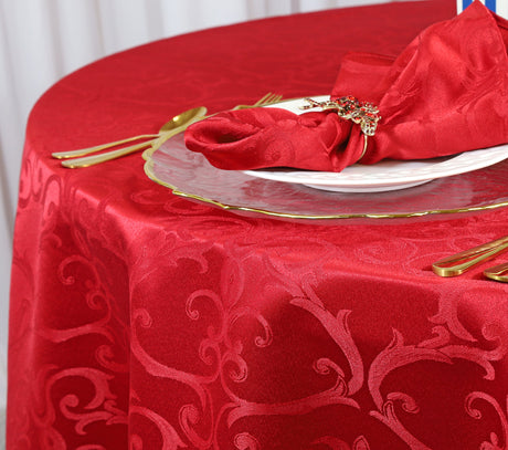 Square Polyester Table Overlay 72x72 Apple Red