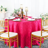Round Polyester Tablecloth 108" Versailles Chopin Damask Fuchsia